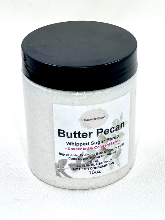 Butter Pecan Whipped Sugar Scrub (Unscented & Colorant free)