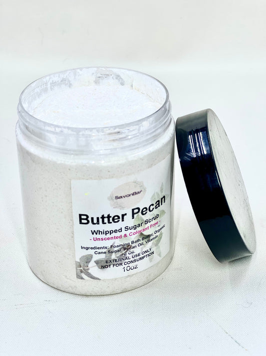 Butter Pecan Whipped Sugar Scrub (Unscented & Colorant free)